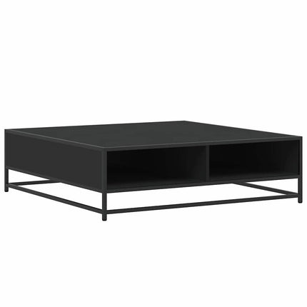 Soffbord svart 100x100x30 cm konstruerat trä och metall
