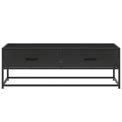 Soffbord svart 100x50x35 cm konstruerat trä och metall