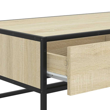 Soffbord sonoma-ek 100x50x35 cm konstruerat trä och metall