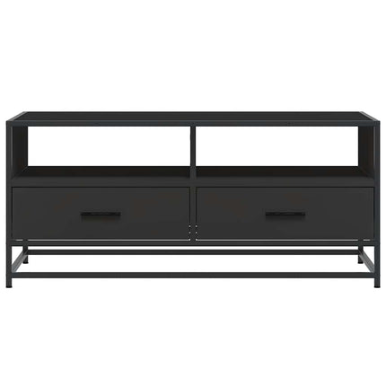 Soffbord svart 100x50x45 cm konstruerat trä och metall