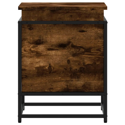 Förvaringslåda lock rökfärgad ek 40x40x51,5 cm konstruerat trä