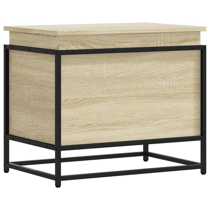 Förvaringslåda med lock sonoma-ek 60x40x51,5 cm konstruerat trä