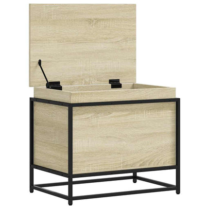 Förvaringslåda med lock sonoma-ek 60x40x51,5 cm konstruerat trä