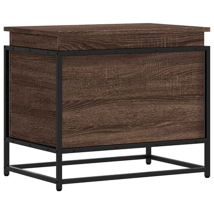 Förvaringslåda med lock brun ek 60x40x51,5 cm konstruerat trä