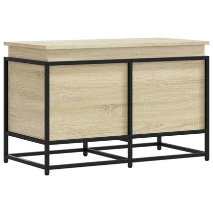 Förvaringslåda med lock sonoma-ek 80x40x51,5 cm konstruerat trä
