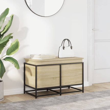 Förvaringslåda med lock sonoma-ek 80x40x51,5 cm konstruerat trä
