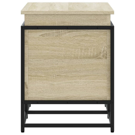 Förvaringslåda med lock sonoma-ek 80x40x51,5 cm konstruerat trä