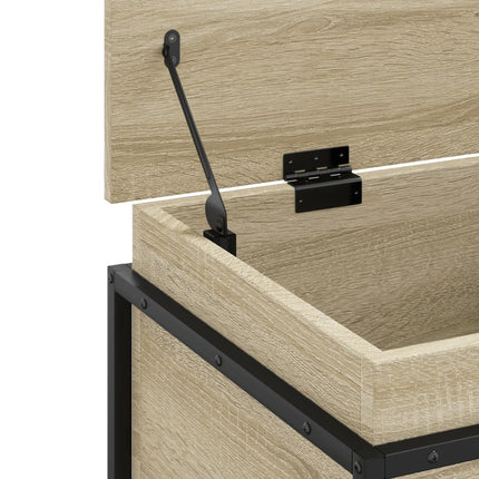 Förvaringslåda med lock sonoma-ek 80x40x51,5 cm konstruerat trä
