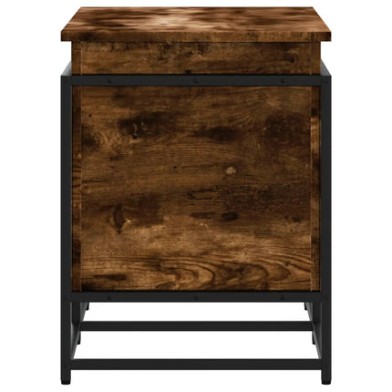 Förvaringslåda lock rökfärgad ek 80x40x51,5 cm konstruerat trä