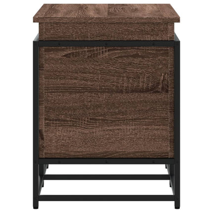 Förvaringslåda med lock brun ek 80x40x51,5 cm konstruerat trä