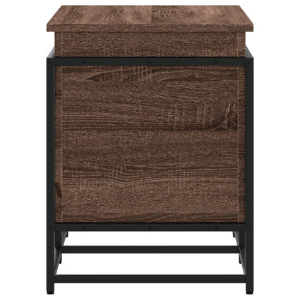 Förvaringslåda med lock brun ek 100x40x51,5 cm konstruerat trä