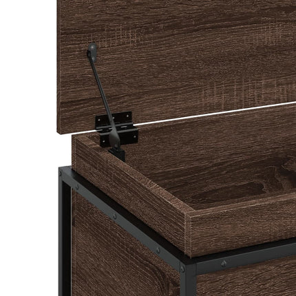 Förvaringslåda med lock brun ek 100x40x51,5 cm konstruerat trä