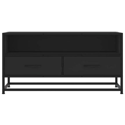 Tv-bänk svart 80x34,5x40 cm konstruerat trä och metall