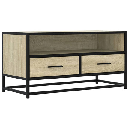 Tv-bänk sonoma-ek 80x34,5x40 cm konstruerat trä och metall