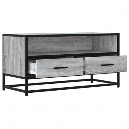 Tv-bänk grå sonoma 80x34,5x40 cm konstruerat trä och metall