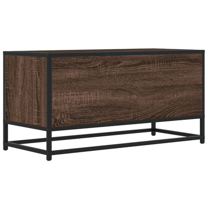 Tv-bänk brun ek 80x34,5x40 cm konstruerat trä och metall