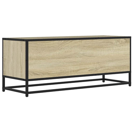 Tv-bänk sonoma-ek 100x34,5x40 cm konstruerat trä och metall