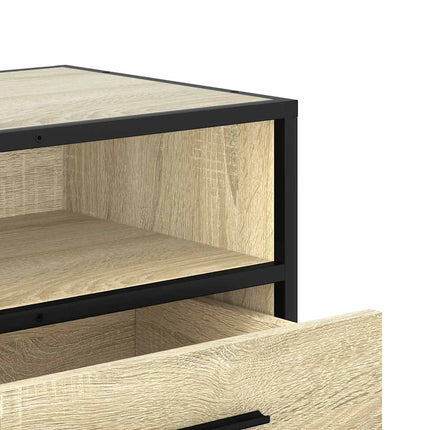 Tv-bänk sonoma-ek 100x34,5x40 cm konstruerat trä och metall