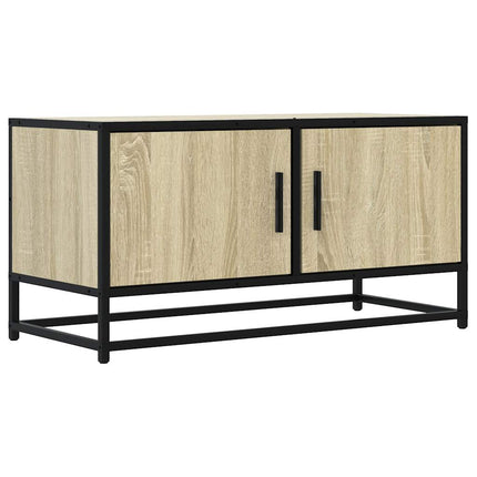 Tv-bänk sonoma-ek 80x34,5x40 cm konstruerat trä och metall