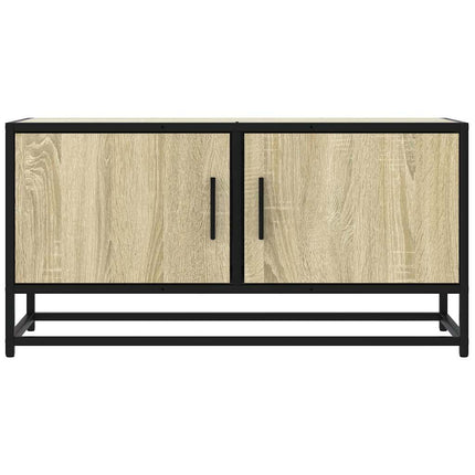 Tv-bänk sonoma-ek 80x34,5x40 cm konstruerat trä och metall