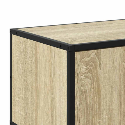 Tv-bänk sonoma-ek 80x34,5x40 cm konstruerat trä och metall