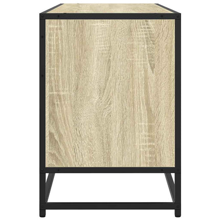Tv-bänk sonoma-ek 100x35x50 cm konstruerat trä och metall