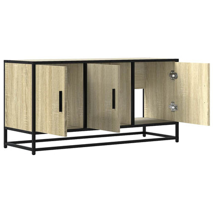 Tv-bänk sonoma-ek 100x35x50 cm konstruerat trä och metall