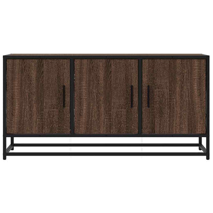 Tv-bänk brun ek 100x35x50 cm konstruerat trä och metall