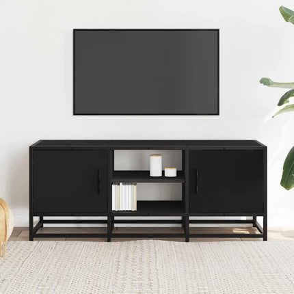 Tv-bänk svart 100x35x41 cm konstruerat trä och metall