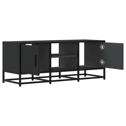 Tv-bänk svart 100x35x41 cm konstruerat trä och metall