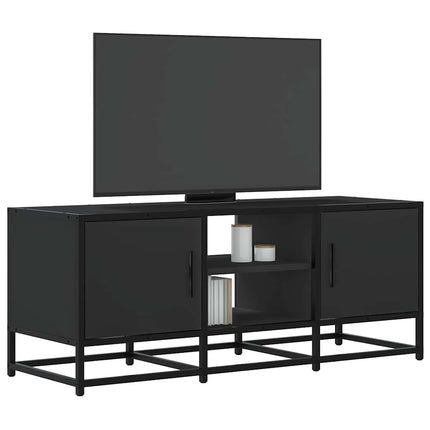 Tv-bänk svart 100x35x41 cm konstruerat trä och metall