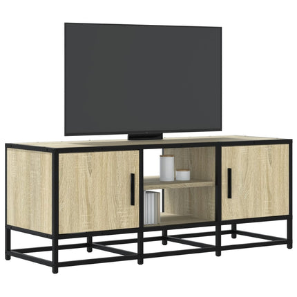 Tv-bänk sonoma-ek 100x35x41 cm konstruerat trä och metall