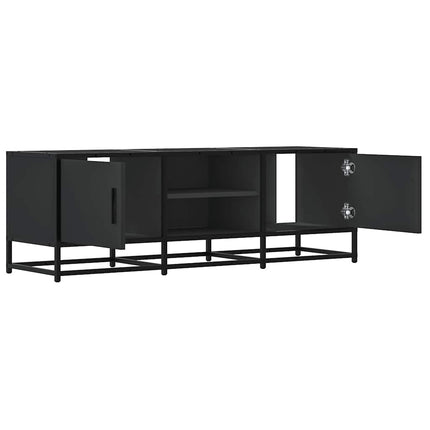 Tv-bänk svart 120x35x41 cm konstruerat trä och metall