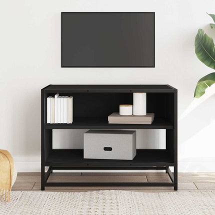Tv-bänk svart 61x40x46 cm konstruerat trä och metall