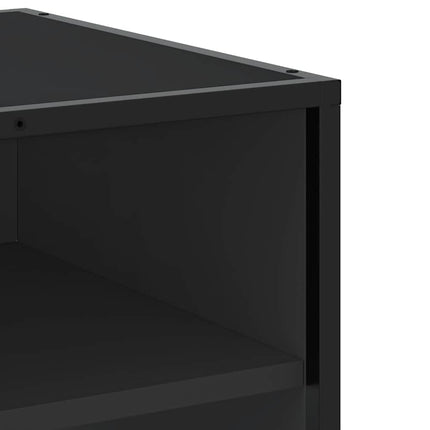 Tv-bänk svart 61x40x46 cm konstruerat trä och metall