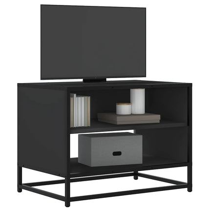Tv-bänk svart 61x40x46 cm konstruerat trä och metall