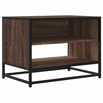 Tv-bänk brun ek 61x40x46 cm konstruerat trä och metall