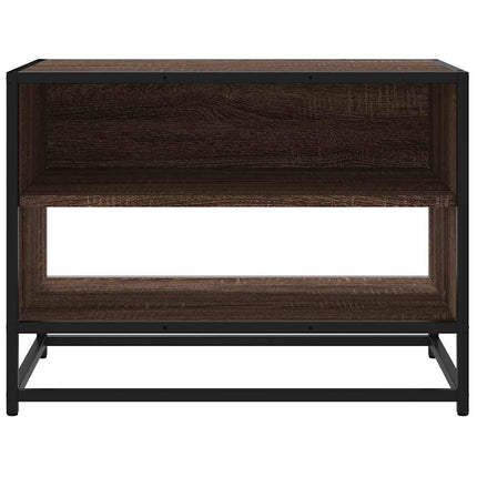 Tv-bänk brun ek 61x40x46 cm konstruerat trä och metall