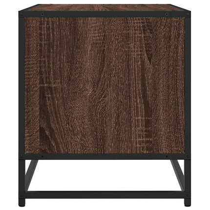 Tv-bänk brun ek 61x40x46 cm konstruerat trä och metall