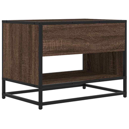 Tv-bänk brun ek 61x40x46 cm konstruerat trä och metall