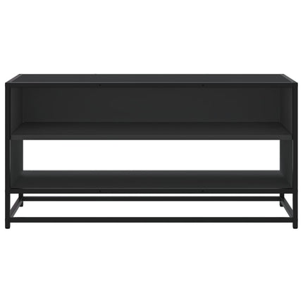 Tv-bänk svart 91x40x46 cm konstruerat trä och metall