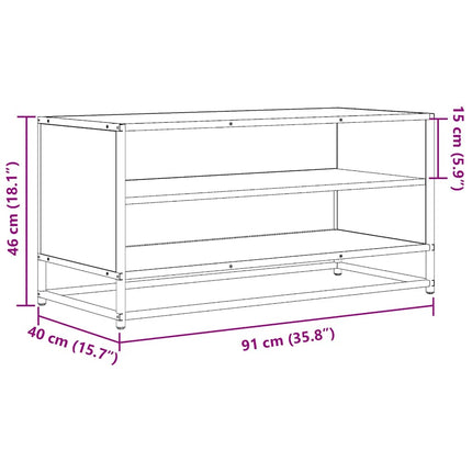 Tv-bänk svart 91x40x46 cm konstruerat trä och metall