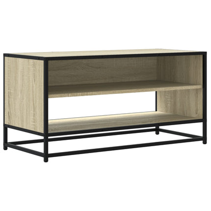 Tv-bänk sonoma-ek 91x40x46 cm konstruerat trä och metall