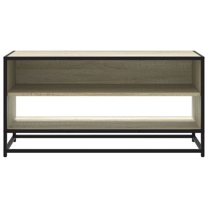 Tv-bänk sonoma-ek 91x40x46 cm konstruerat trä och metall