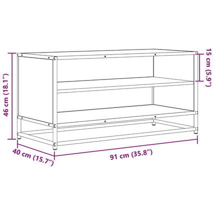 Tv-bänk sonoma-ek 91x40x46 cm konstruerat trä och metall