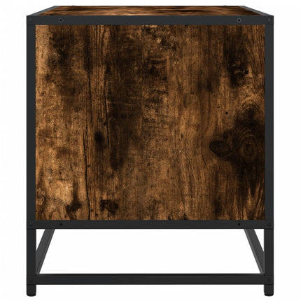 Tv-bänk rökfärgad ek 91x40x46 cm konstruerat trä och metall