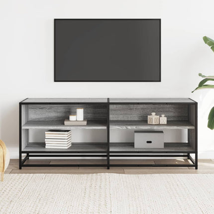 Tv-bänk grå sonoma 120,5x40x46 cm konstruerat trä och metall