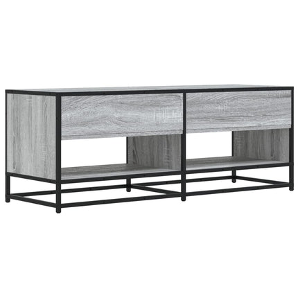 Tv-bänk grå sonoma 120,5x40x46 cm konstruerat trä och metall