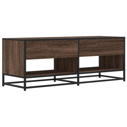 Tv-bänk brun ek 120,5x40x46 cm konstruerat trä och metall
