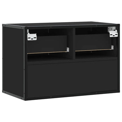 Tv-bänk svart 60x31x39,5 cm konstruerat trä och metall